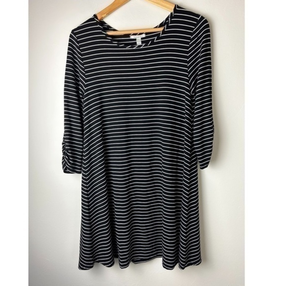 Garnet Hill striped trapeze dress size small